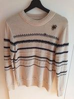 36/38 Prachtige trui kleur crème zwart reliëf kralen borduur, Ophalen of Verzenden, Zo goed als nieuw, Maat 36 (S), Overige kleuren