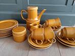 Jaren 70 bruin ontbijtservies/ 6 persoons, Verzamelen, Retro, Ophalen of Verzenden