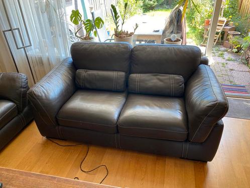2 zits bank leer 190cm, Huis en Inrichting, Banken | Bankstellen, Gebruikt, Tweepersoons, 150 tot 200 cm, 75 tot 100 cm, Leer