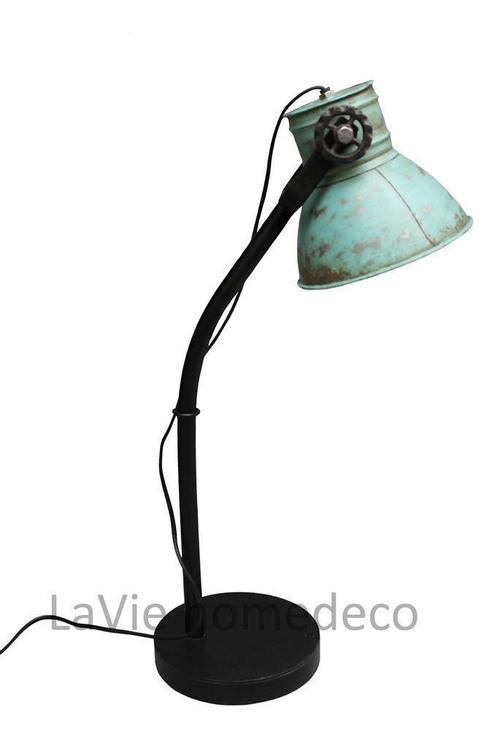 Prachtige tafellamp Antic Green metaal, Huis en Inrichting, Lampen | Tafellampen, Nieuw, Minder dan 50 cm, Metaal, Verzenden