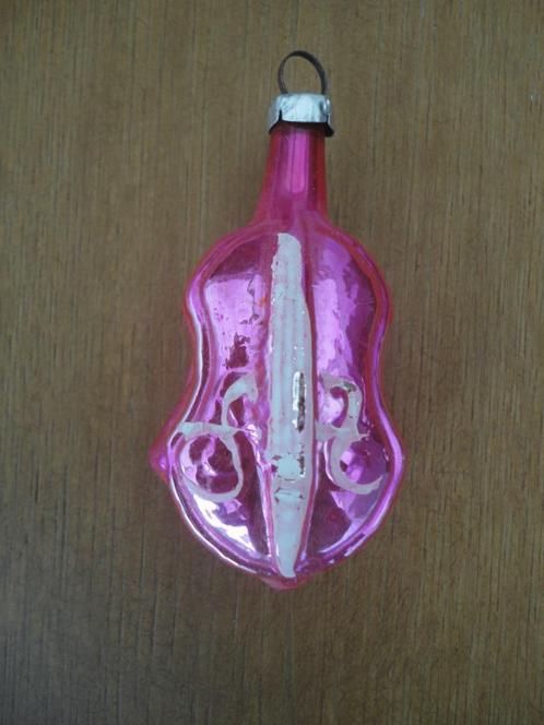 Oude glazen kerstbal viool / gitaar / bas, Antiek en Kunst, Curiosa en Brocante, Ophalen of Verzenden