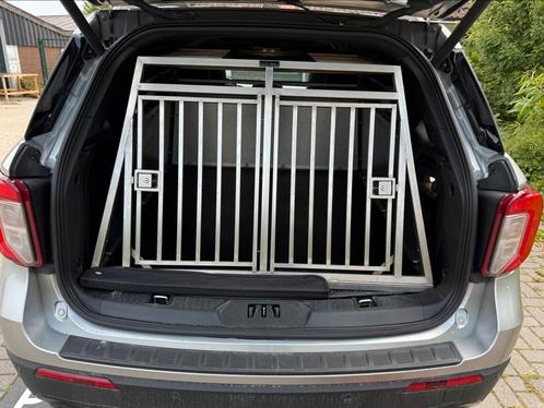 Luxe 2 vaks RVS honden auto kennel grote honden (EXPLORER), Dieren en Toebehoren, Transportboxen, Zo goed als nieuw, Ophalen