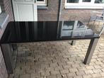 Tuintafel zwart graniet met rvs onderstel, Ophalen, Zo goed als nieuw, Rechthoekig, Overige materialen