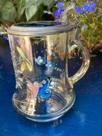 Kleine bierpul met blauw glazen dekseltje, Antiek en Kunst, Ophalen of Verzenden