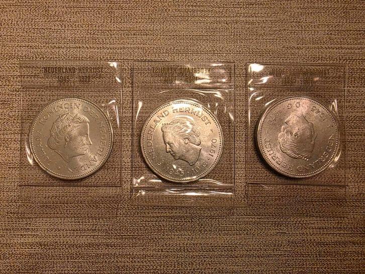 3x 10 Gulden Nederland Herrijst 1970, Postzegels en Munten, Munten | Nederland, Losse munt, 10 gulden, Koningin Juliana, Zilver
