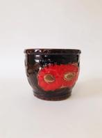 VINTAGE W. GERMANY BLOEMPOT - BRUIN/ROOD | SCHEURICH 887-19, Tuin en Terras, Bloempotten, -, -, Rond, Ophalen of Verzenden