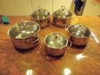Fissler pannenset, Huis en Inrichting, Keuken | Potten en Pannen, Ophalen of Verzenden, Zo goed als nieuw, Rvs, Pannenset