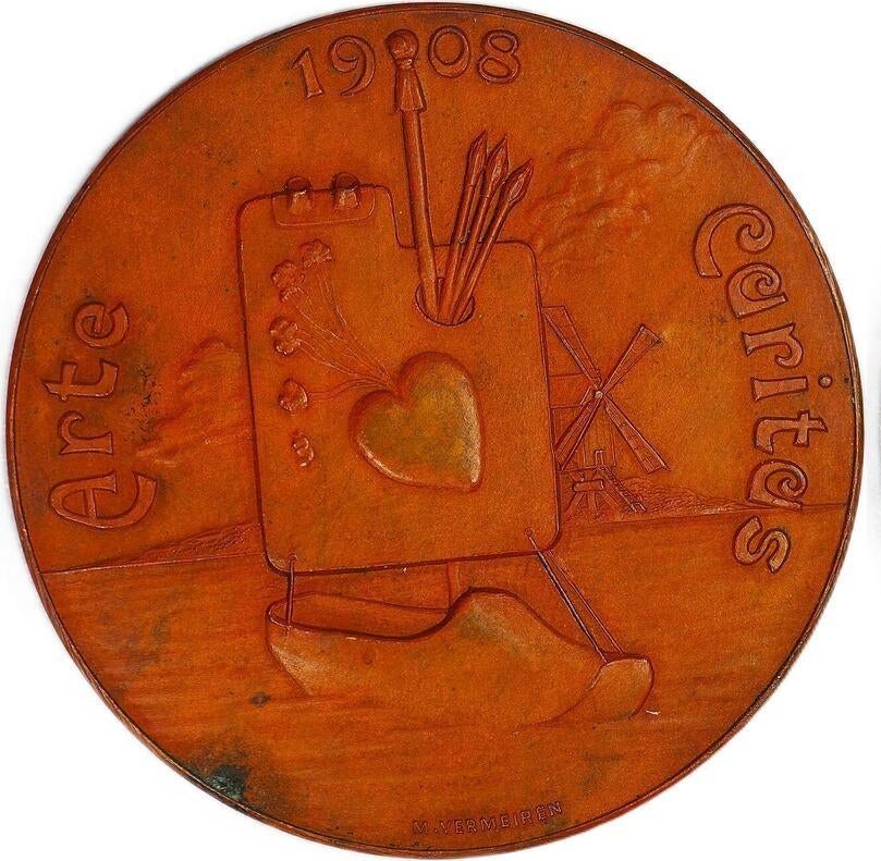 Kunstbetooging van de stad Antwerpen, Postzegels en Munten, Penningen en Medailles, Ophalen of Verzenden, Brons, Buitenland