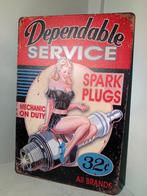Garage Dependable Servicebord/SIGN - PINUP - Spark Plugs, Ophalen of Verzenden, Nieuw