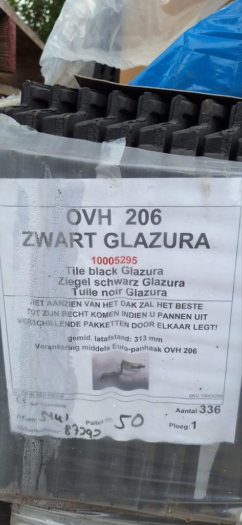 Dakpannen OVH 206 Zwart Glazura - 234 stuks, Doe-het-zelf en Verbouw, Dakpannen en Dakbedekking, Nieuw, Dakpannen, Steen of Klei