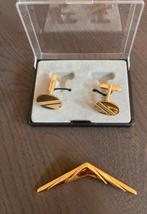 Vintage Vergulde Manchetknopen Set, Ophalen of Verzenden, Nieuw, Overige materialen, Verguld