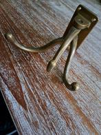 Leuke antieke messing 3 delige kajuithaak garderobe haak, Ophalen of Verzenden