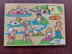 Houten Simplex puzzel camping vakantie zomer vintage, 10 tot 50 stukjes, Van hout, Gebruikt, Ophalen of Verzenden