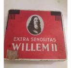 Vintage sigarenblik Willem II extra senoritas., Verzamelen, Blikken, Gebruikt, Overige, Ophalen of Verzenden, Van Nelle