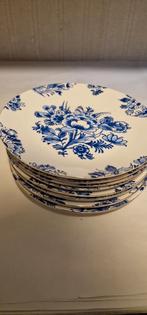 8 ah kerstservies kerst servies blauw ontbijtbordjes bord, Gebruikt, Ophalen of Verzenden, Bord(en), Effen