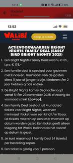 Walibi familie ticket 4 pers bright nights, Tickets en Kaartjes, Overige soorten