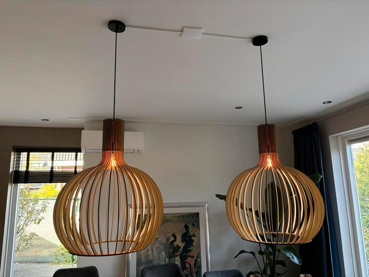 Nieuwe houten hanglamp (Secto Octo 4241 Replica), Huis en Inrichting, Lampen | Hanglampen, Nieuw, 50 tot 75 cm, Hout, Ophalen