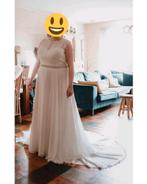 Ivoorkleurige trouwjurk maat 52, Ophalen of Verzenden, Gedragen, Wit, Trouwjurk