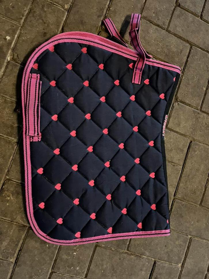 Pony/cob dekje blauw met roze hartjes, Dieren en Toebehoren, Paarden en Pony's | Dekens en Dekjes, Zo goed als nieuw, Dekje, Ophalen