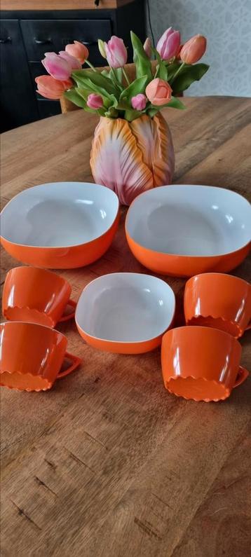 MEPAL ROSTI oranje wave schaal soepkom retro vintage coral beschikbaar voor biedingen