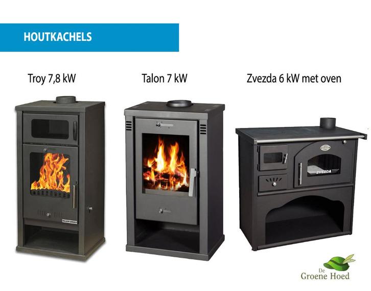 Houtkachels 7-8 kW (ev. met oven), Huis en Inrichting, Kachels, Nieuw, Vrijstaand, Houtkachel, Hout, Ophalen of Verzenden