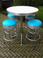 4 Amerikaanse barkrukken bar tafel Bel Air sixties fifties, Ophalen, 60 tot 90 cm, Met voetsteun, Zo goed als nieuw