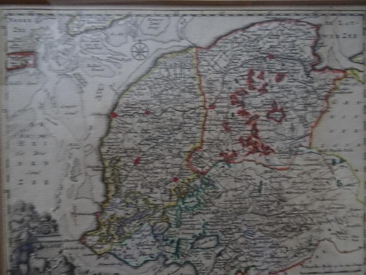 Gravure plattegrond Friesland, H. de Leth 1747, Antiek en Kunst, Kunst | Etsen en Gravures, Verzenden