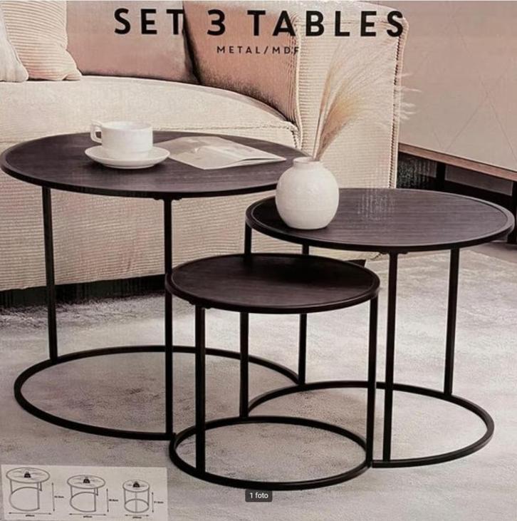 Salontafel 3-delig - NIEUW uit voorraad leverbaar!, Huis en Inrichting, Tafels | Salontafels, Nieuw, Minder dan 50 cm, 50 tot 100 cm