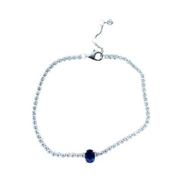 Pandora Sparkling Pave Tennis Armband 20cm Blauwe saffier beschikbaar voor biedingen
