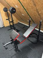 Thuisgym Halterbank-Halterstang-Dumbbells-Squat Rack, Benen, Ophalen of Verzenden, Zo goed als nieuw, Fitnessbank