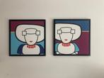 2 originele Zeeuwse meisjes, Ophalen, Zo goed als nieuw, Schilderij, 50 tot 75 cm