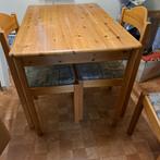 80er jaren Ikea grenen eettafel met 4 grenen stoelen 120x75, Ophalen, Gebruikt, Rechthoekig, 50 tot 100 cm
