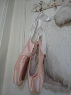 oude LICHT ZALMROZE SATIJNEN SPITZEN met LINTEN, brocante, Ophalen of Verzenden