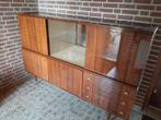 Vintage Mahonie houten kast., Huis en Inrichting, Kasten | Vitrinekasten, Met deur(en), 150 tot 200 cm, 25 tot 50 cm, 100 tot 150 cm