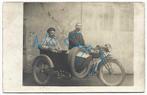 motor met twee banden om zijspan fotokaart, Ophalen of Verzenden, 1920 tot 1940, Ongelopen, Voertuig