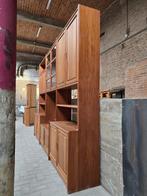 Dyrlund Jaren 80 Deens Design Wandmeubel Teak Vitrine Kast, 200 cm of meer, 300 cm of meer, Ophalen of Verzenden, Teakhout