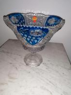 Anna hutte schaal op voet kristal blauw bleikristal, Antiek en Kunst, Ophalen of Verzenden