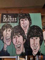 THE BEATLES OP HOUT, Ophalen of Verzenden, Poster, Artwork of Schilderij