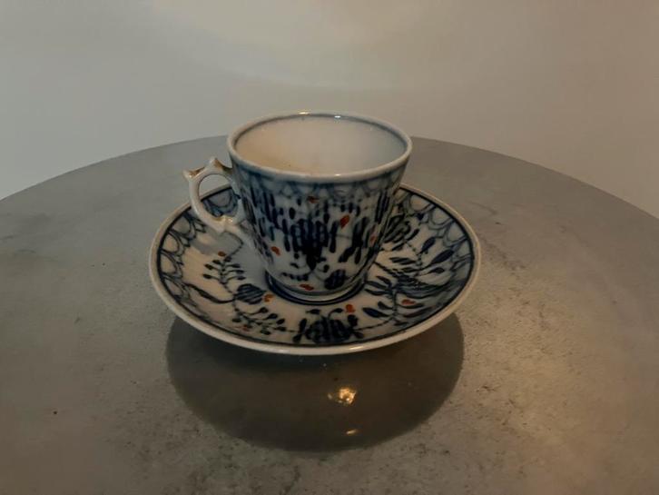 Rauenstein Vogelmuster kop (7x) en schotel (12x) porselein, Antiek en Kunst, Antiek | Porselein, Ophalen of Verzenden