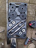 Complete halterbank set met gewichten, Ophalen, Gebruikt, Rug, Halterset