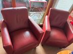 Leren bank + 2 fauteuils - Mooie set!, Gebruikt, Ophalen of Verzenden, Leer, 75 tot 100 cm