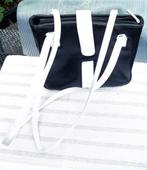 DANIEL RAY VINTED SCHOUDERTAS ZWART WIT LEDER ALS NIEUW, Sieraden, Tassen en Uiterlijk, Tassen | Damestassen, Verzenden, Zo goed als nieuw