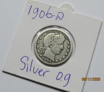 ** 1906-D -  USA - Quarter Dollar Barber -  ZILVER  * 0.9% beschikbaar voor biedingen