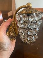 Mooie art deco koperen wandlampjes glas/kristal, Ophalen of Verzenden, Zo goed als nieuw