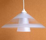 Vintage Massive hanglamp, deels matglas, dubbele kap, Minder dan 50 cm, Retro vintage, Glas, Gebruikt