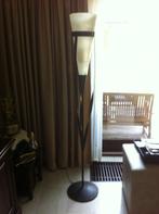 Staande schemerlamp bruin ijzer met dimmer, Ophalen of Verzenden, Zo goed als nieuw, Glas, 150 tot 200 cm