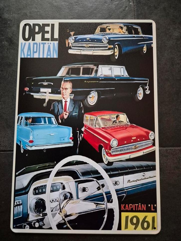Opel kapitän reclamebord, Verzamelen, Merken en Reclamevoorwerpen, Nieuw, Reclamebord, Ophalen of Verzenden