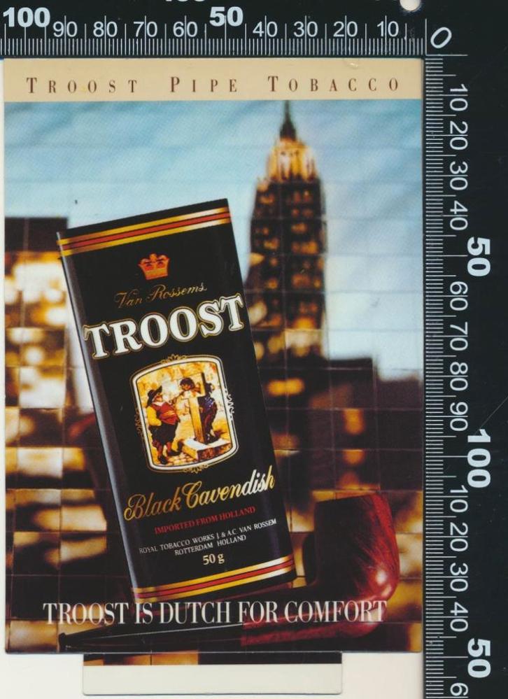 Sticker: Troost Pipe Tobacco, Verzamelen, Stickers, Zo goed als nieuw, Bedrijf of Vereniging, Verzenden
