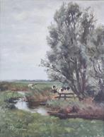 Frederik Engel (1872-1958) - Landschap met koeien, Antiek en Kunst, Kunst | Schilderijen | Klassiek, Ophalen of Verzenden