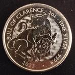 2 oz Tudor's Beasts Bull of Clarence Zilver Munt 2023, Ophalen of Verzenden, Zilver